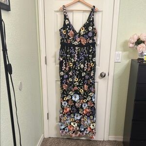 Floral Maxi Dress - Black Multicolor